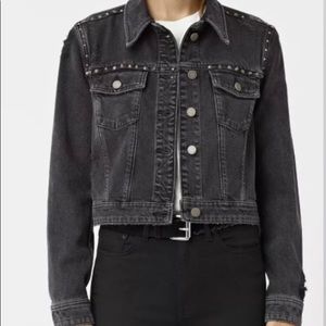 All Saints Zita Studded Distressed Denim Jacket